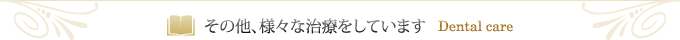 その他、様々な治療をしています